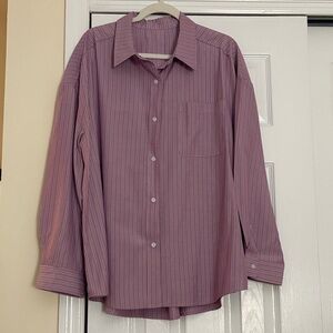 Women’s Wrinkle Free Purple Striped Shirt